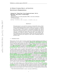 Self-Attentive Sentence Embedding Model