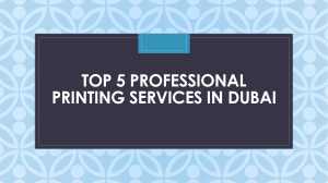 Top 5 Professional Printing Services In Dubai