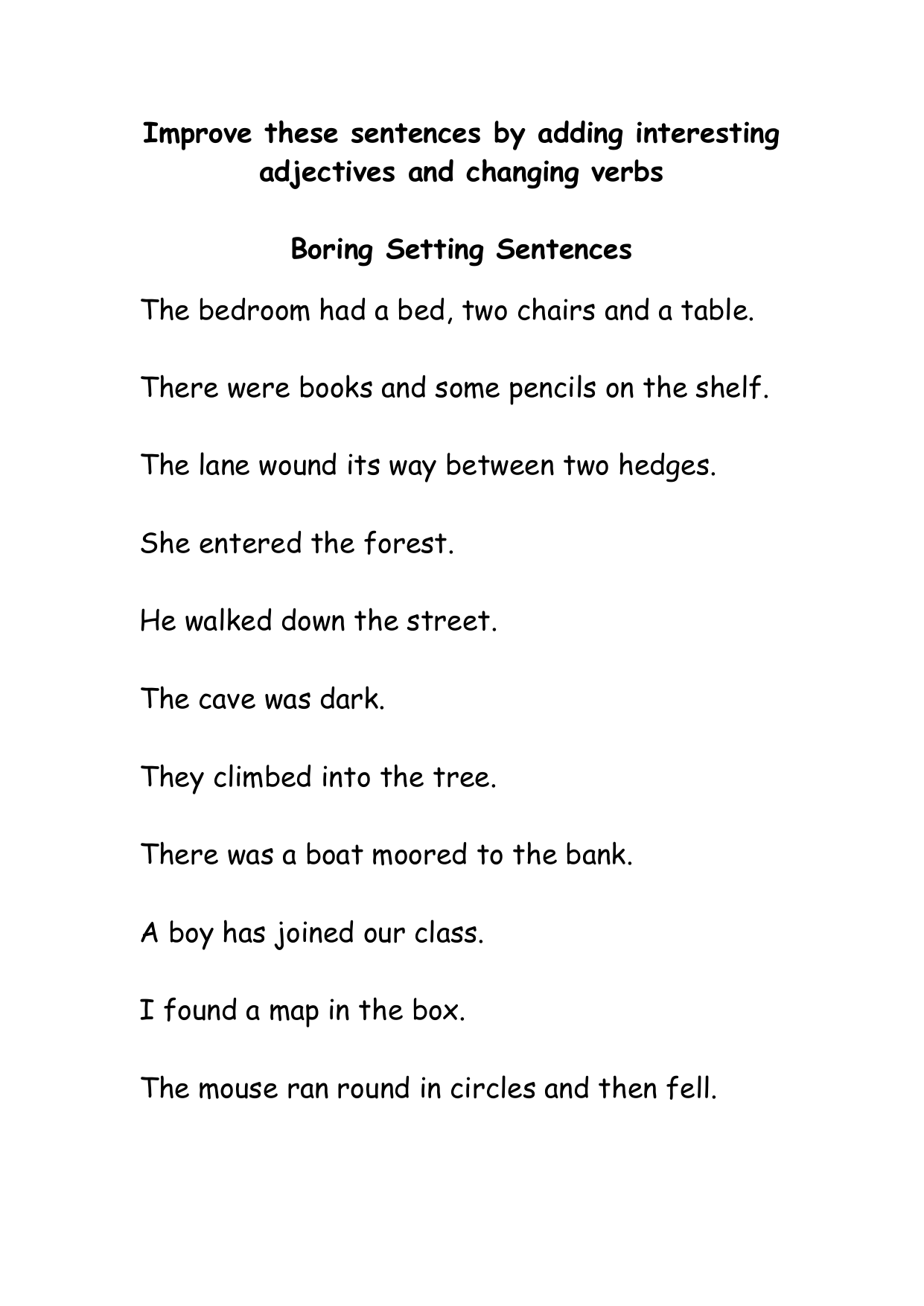 Write A Sentence With The Word Boring