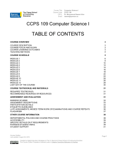 CCPS 109 Course Outline