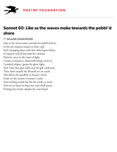 Sonnet 60: Like as the waves make towards the… | Poetry Foundation