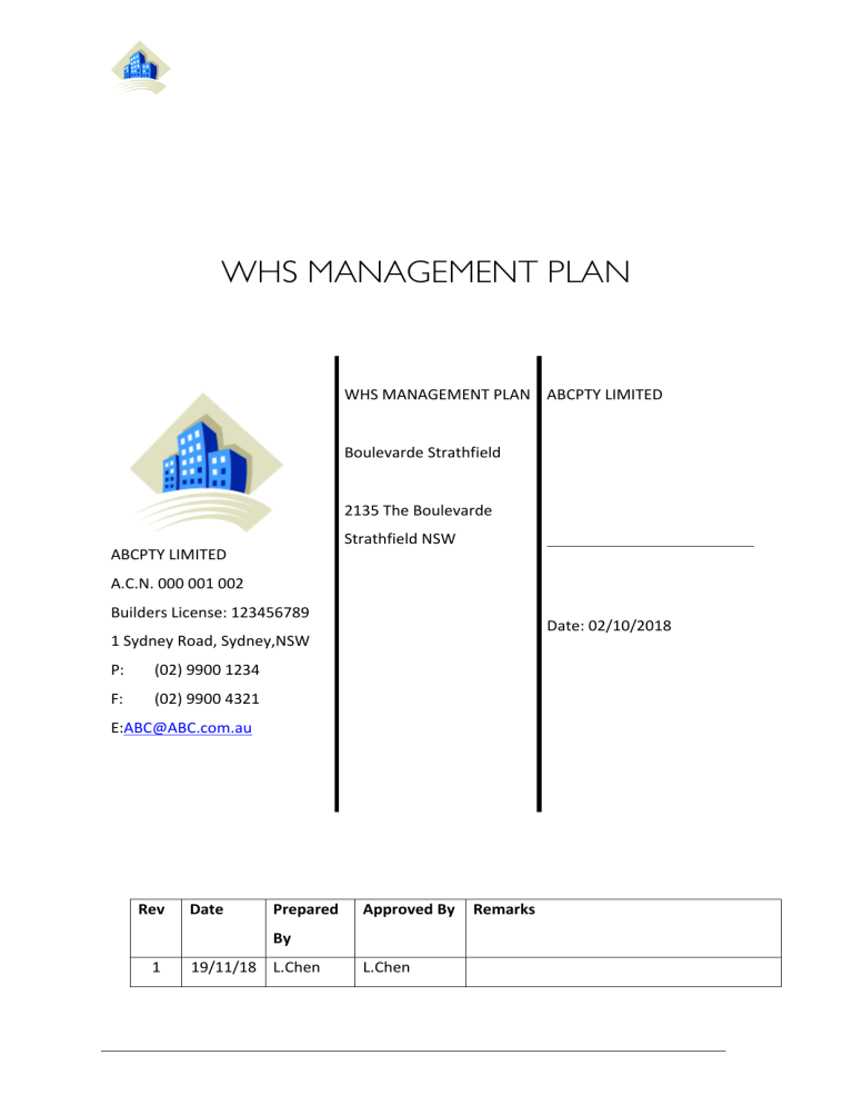 4002A - Assessment 4 - LA017610 WHS Management Plan .pdf