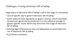 Challenges of using electronic bill of lading