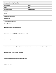 Transition Planning Template