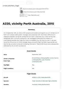 A320, vicinity Perth Australia, 2015 - SKYbrary Aviation Safety