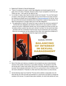 Balancing Of Interest In Sexual Harassment