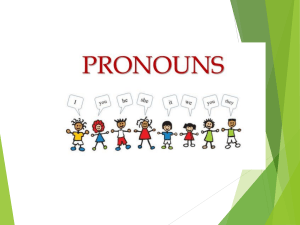 Pronouns Note - Personal Pronouns