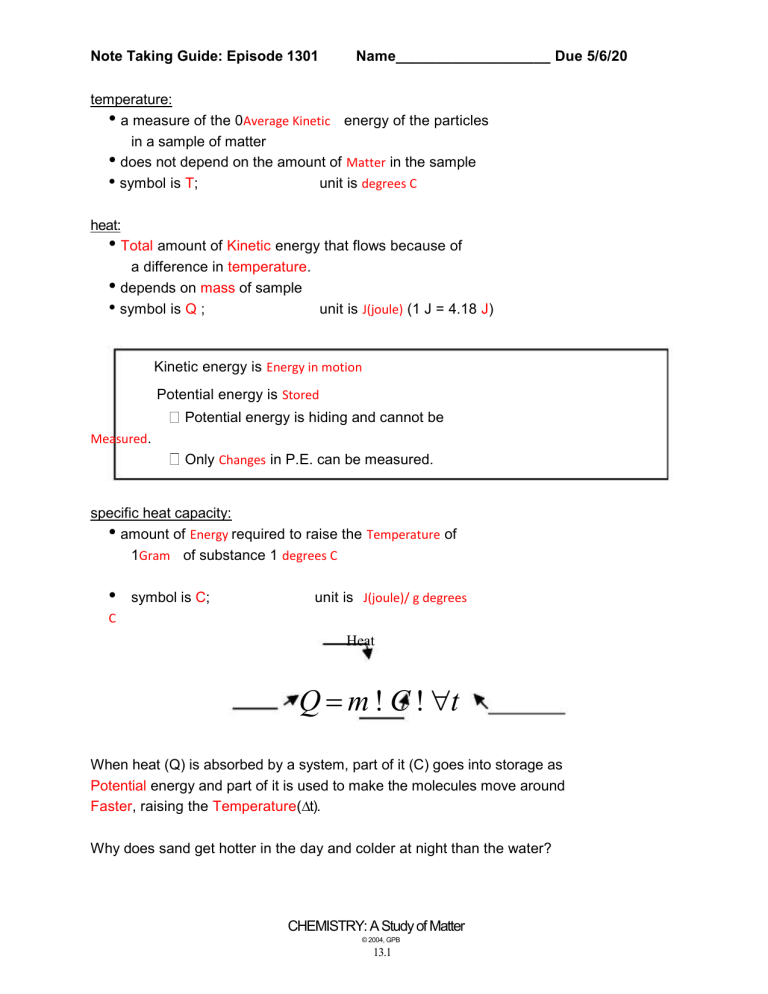 GPB Thermochemistry Note Guide Converted File Fron PDF GPB Thermochemistry Note Guide Converted File Fron PDF