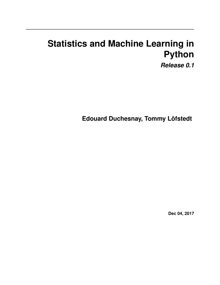 StatisticsMachineLearningPython