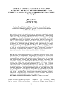 Kadar Glukosa Darah Puasa Mahasiswa FK UNSRAT