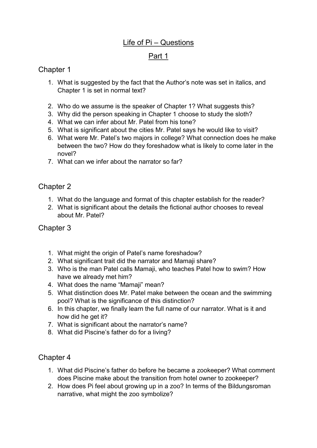 life of pi essay topics and answers pdf