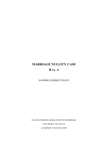 Marriage Nullity Case
