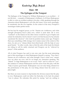 The Epilogue of the Tempest