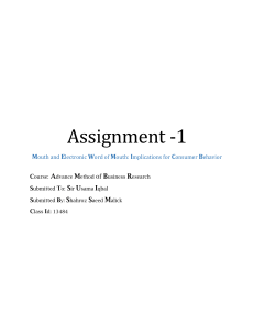 Assignment 1 -AMBR