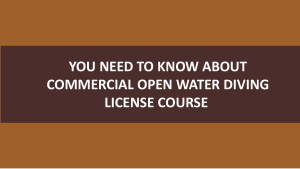 You Need to Know About Commercial Open Water Diving License Course