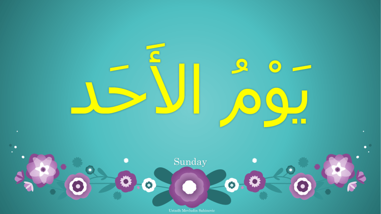 How To Say Days Of The Week In Arabic