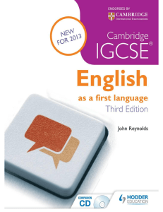 [Cambridge IGCSE] John Reynolds - Cambridge IGCSE  English as a First Language (2013, Hodder Education)