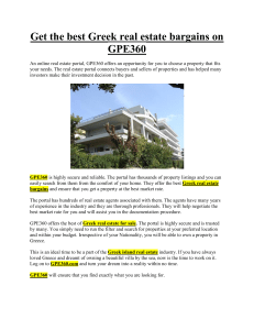 Get the best Greek real estate bargains on GPE360