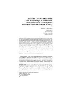 Walther, Loh, Granka - 2005 - Let me count the ways the interchange of verbal and nonverbal cues in computer-mediated and face-to-face a