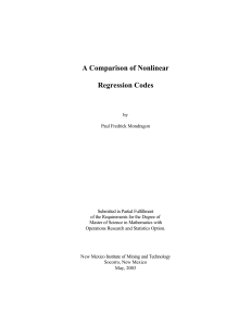 A Comparison of Nonlinear. Regression Codes