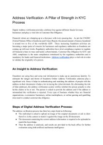 Address Verification- A Pillar of Strength in KYC Process