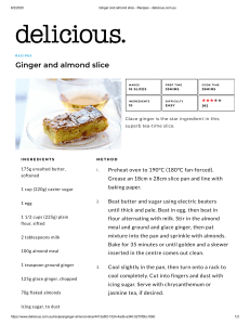 Ginger and almond slice - Recipes - delicious.com.au