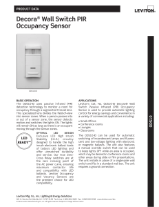 Data Sheet - Passive Infrared Wall Switch (ODS10-ID)