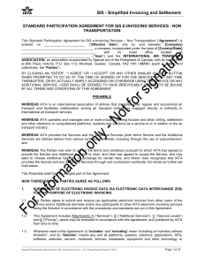 standard participation agreement for sis e-invoicing services-non transportation isua