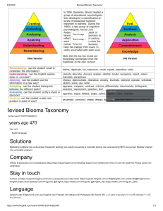 Revised Blooms Taxonomy