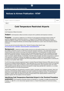 Cold Temperature Restricted Airports