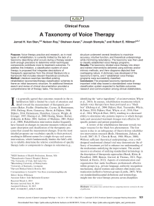 taxonomy of Voice therapy
