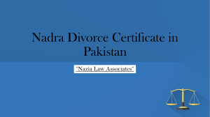 Take Counsel For Nadra Divorce Certificate in Pakistan