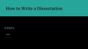 How to write a dissertation