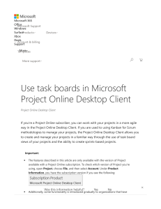 Use task boards in Microsoft Project Online Desktop Client - Pr