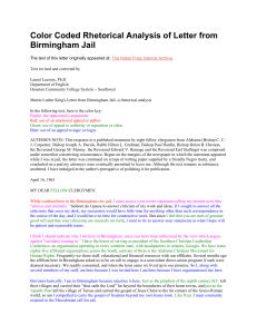 martin luther king letter from birmingham jail analysis