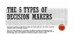 The 5 Types of Decision Makers