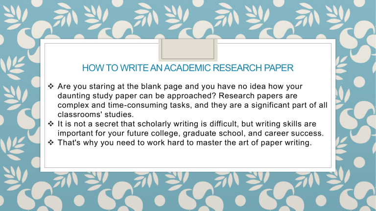 academic research paper meaning