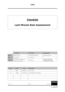 LMRA - Last Minute Risk Assessment