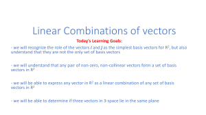 Linear Combinations of vectors