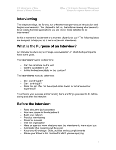 Interview 101 by US Department of State (Bureau of Human Resources)