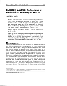 (1999) Rubbish values: Reflections on the political economy of waste
