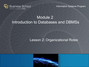 Organization Role in DBMS department