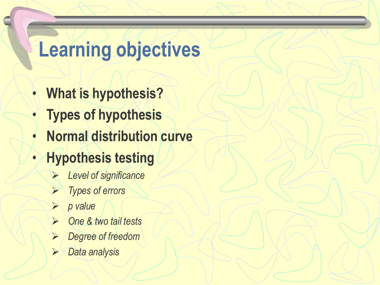 characteristics of hypothesis testing 1