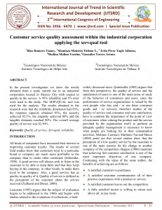 Customer Service Quality Assessment within the Industrial Corporation Applying the Servqual Tool