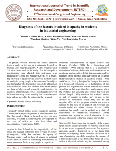 Diagnosis of the Factors Involved in Apathy in Students in Industrial Engineering