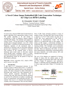 A Novel Colour Image Embedded QR Code Generation Technique for Chip Less RFID Labelling