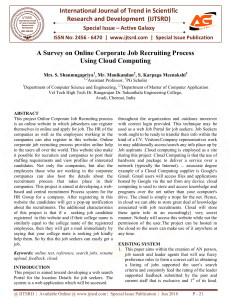 A Survey On Online Corporate Job Recruiting Process Using Cloud Computing