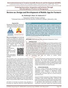 Review on Design and Development of Mobile App for Farmers