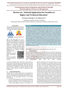 Review on "Android Application for Faculties of Higher and Technical Education"