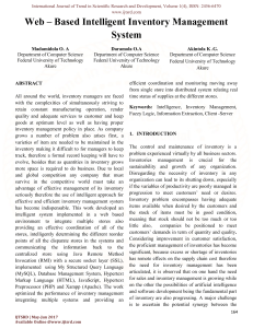 WEB BASED INTELLIGENT INVENTORY MANAGEMENT SYSTEM